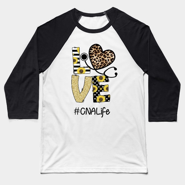 Sunflower Love CNA Life Baseball T-Shirt by Amy Camille Delince